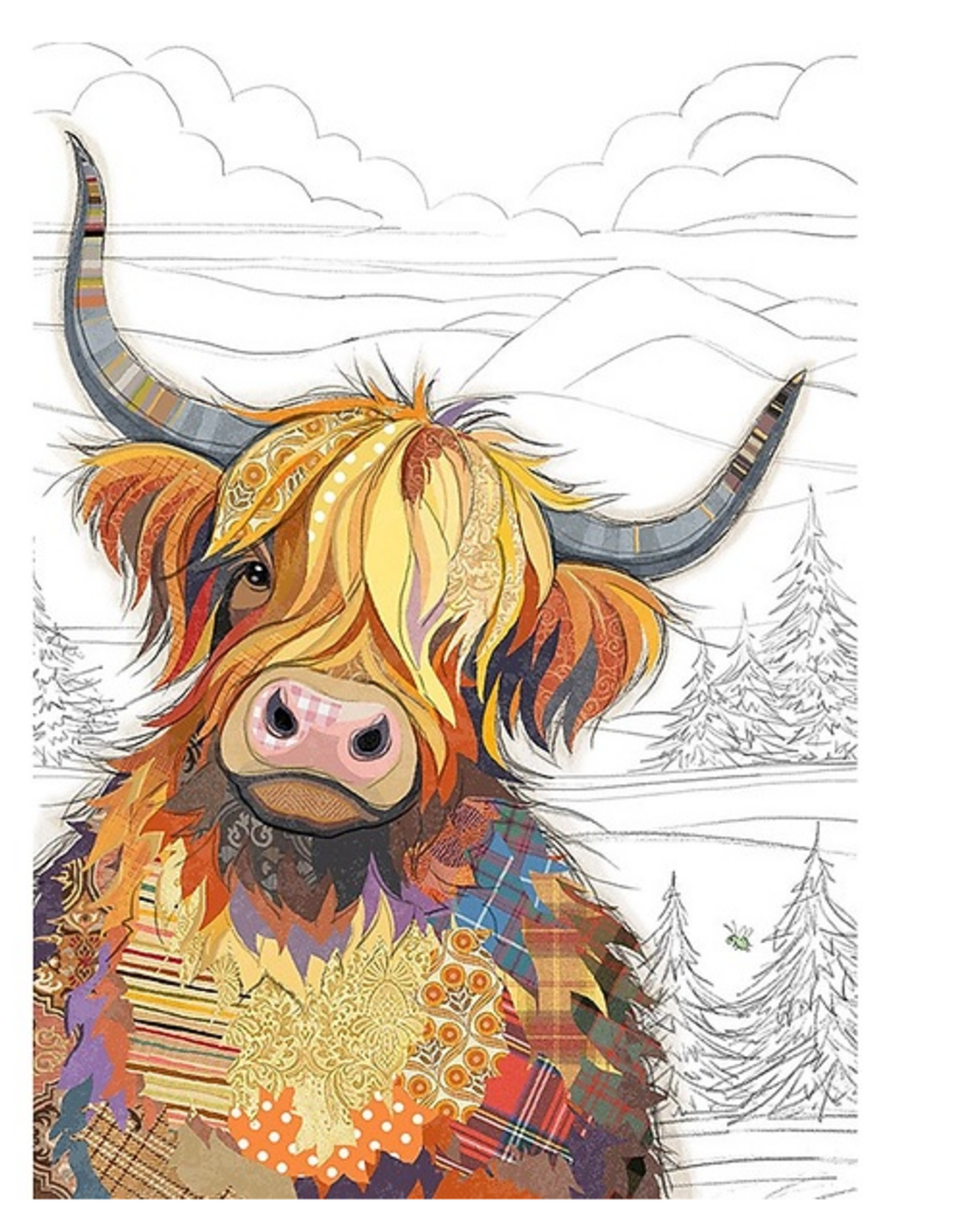 Bug Art Greeting Card - Cameron Coo-Cow