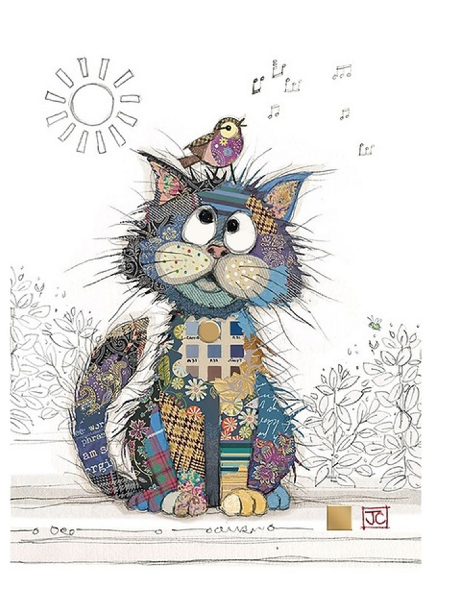 Bug Art Greeting Card - Charlie Cat