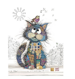 Bug Art Greeting Card - Charlie Cat