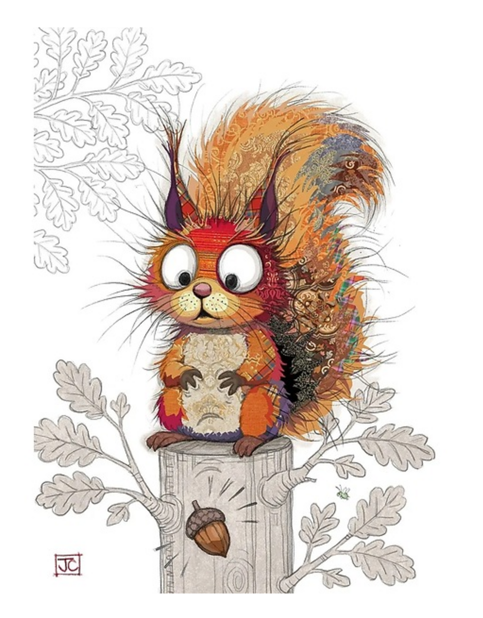Bug Art Greeting Card - Sarah Squirrel