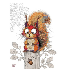 Bug Art Greeting Card - Sarah Squirrel