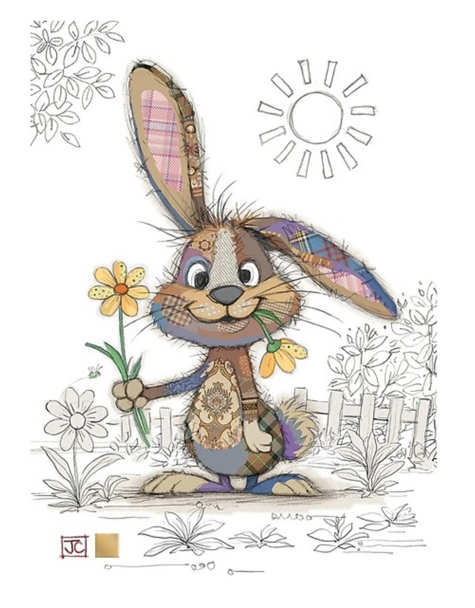 Bug Art Greeting Card - Truffle Rabbit