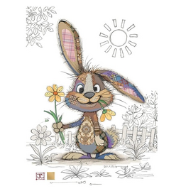 Bug Art Greeting Card - Truffle Rabbit