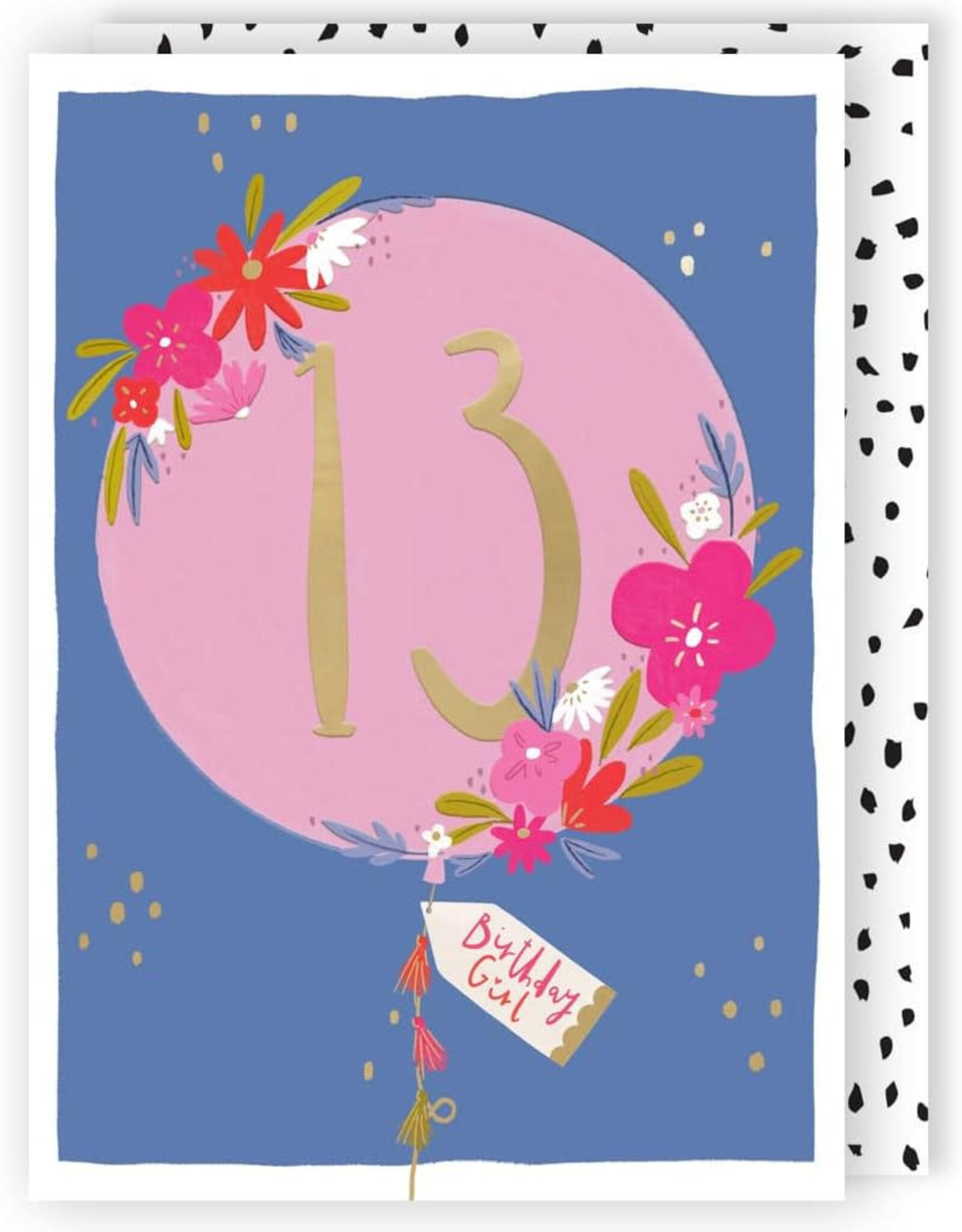 Lemon & Lime Card Balloon 13 Birthday Girl