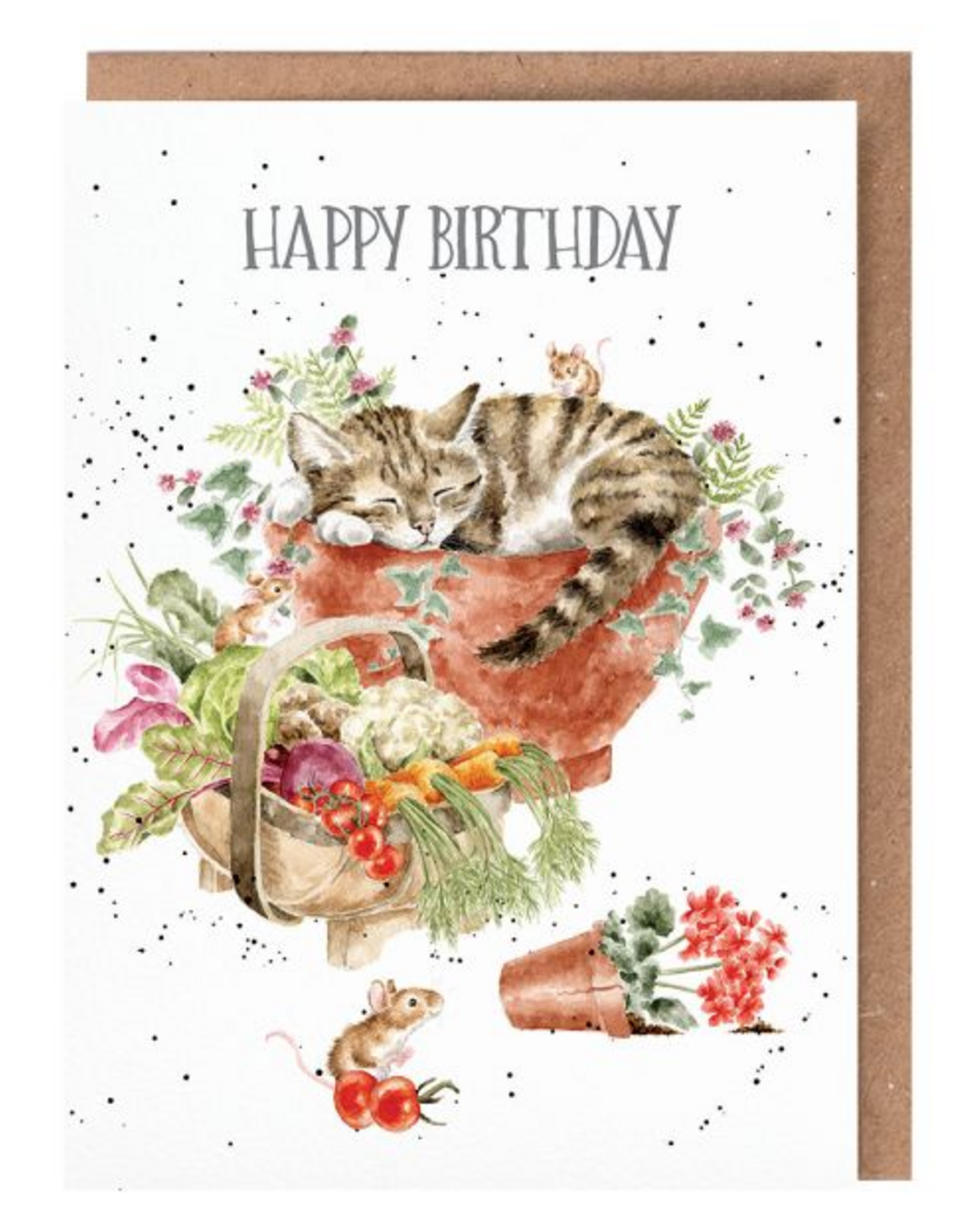 Wrendale Design Card - Birthday 'Purrrfect Birthday' Cat Single Card