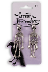 Great Pretenders Spooky Scary Skeleton Clip On Earrings