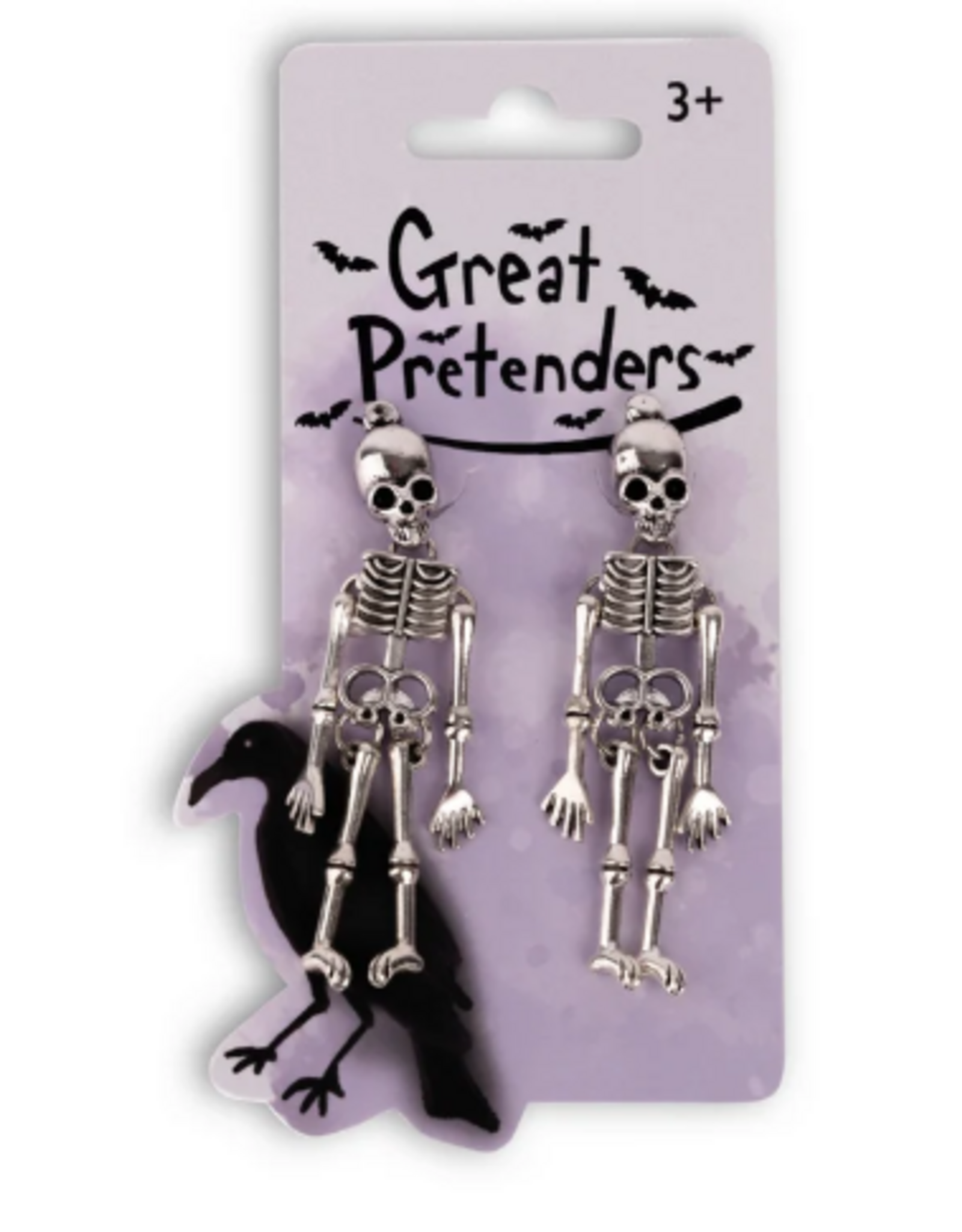Great Pretenders Spooky Scary Skeleton Clip On Earrings
