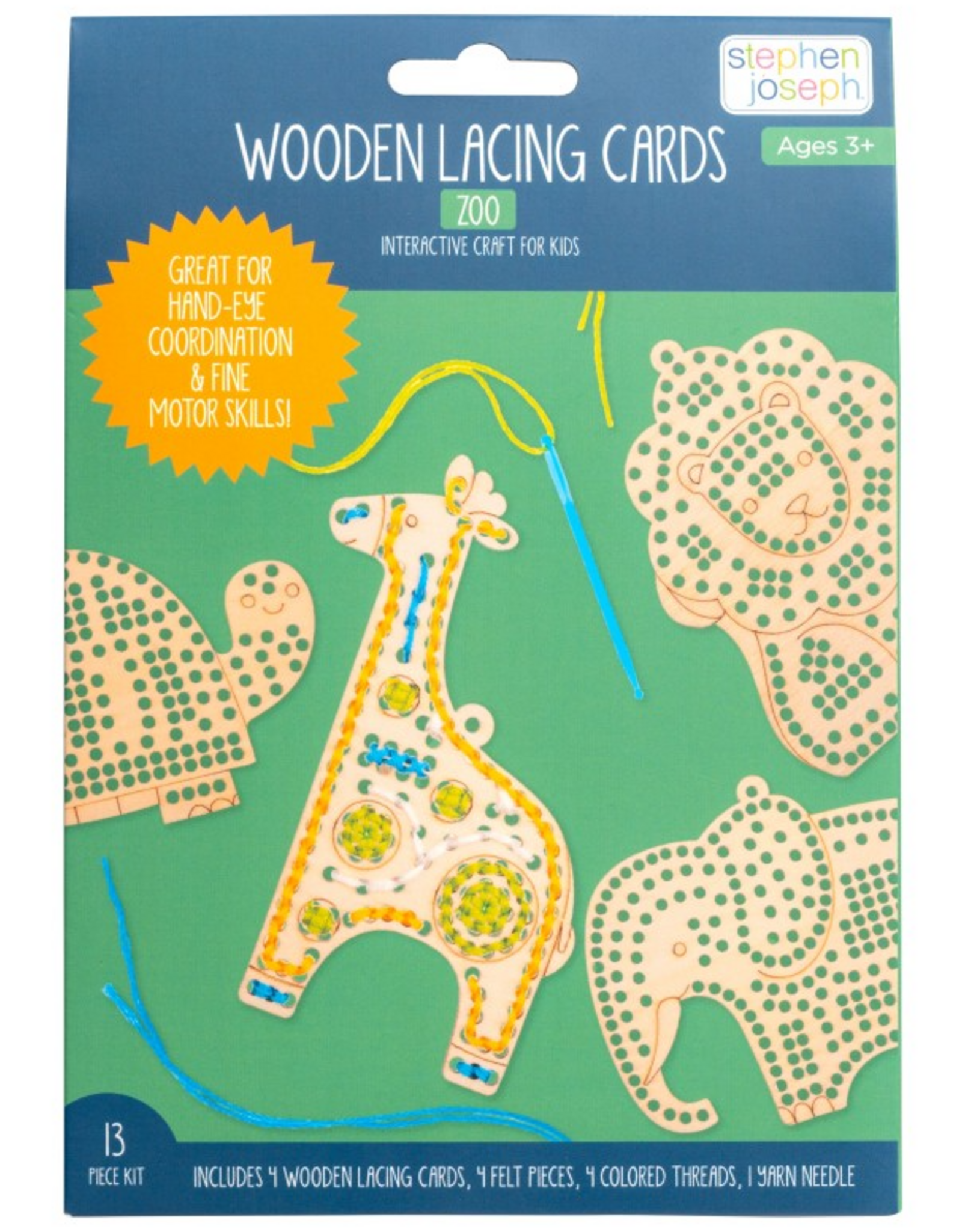 Stephen Joseph WOODEN LACING CARDS ZOO