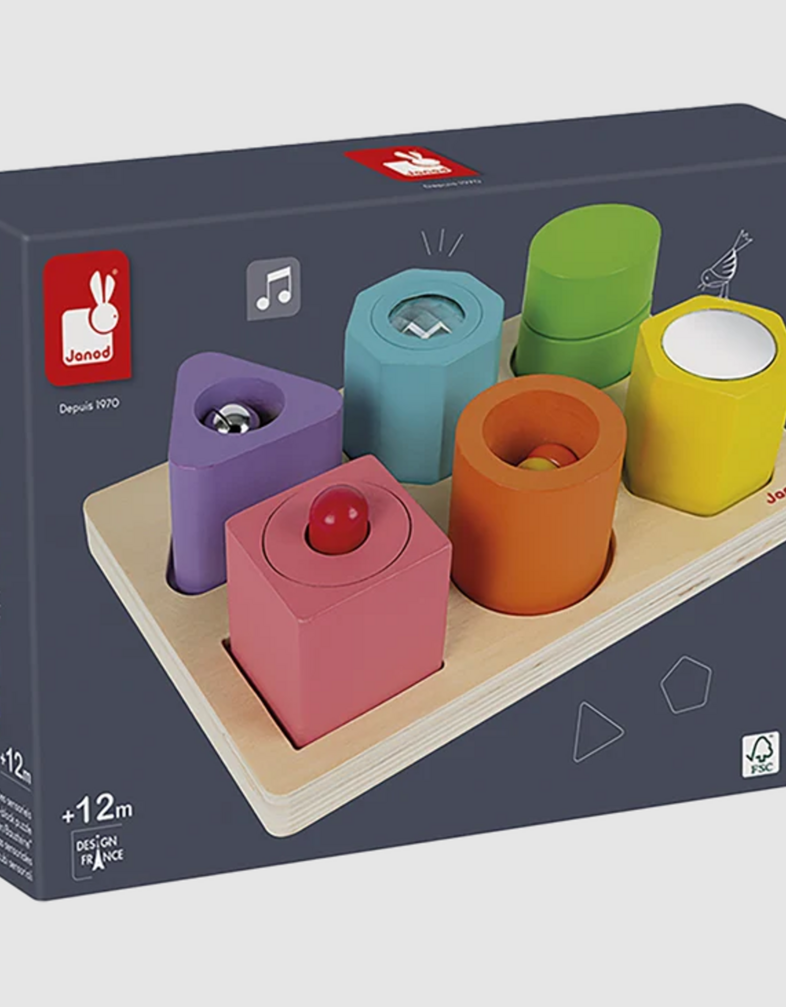 Janod IWOOD SHAPES & PUZZLE - 6 BLOCKS