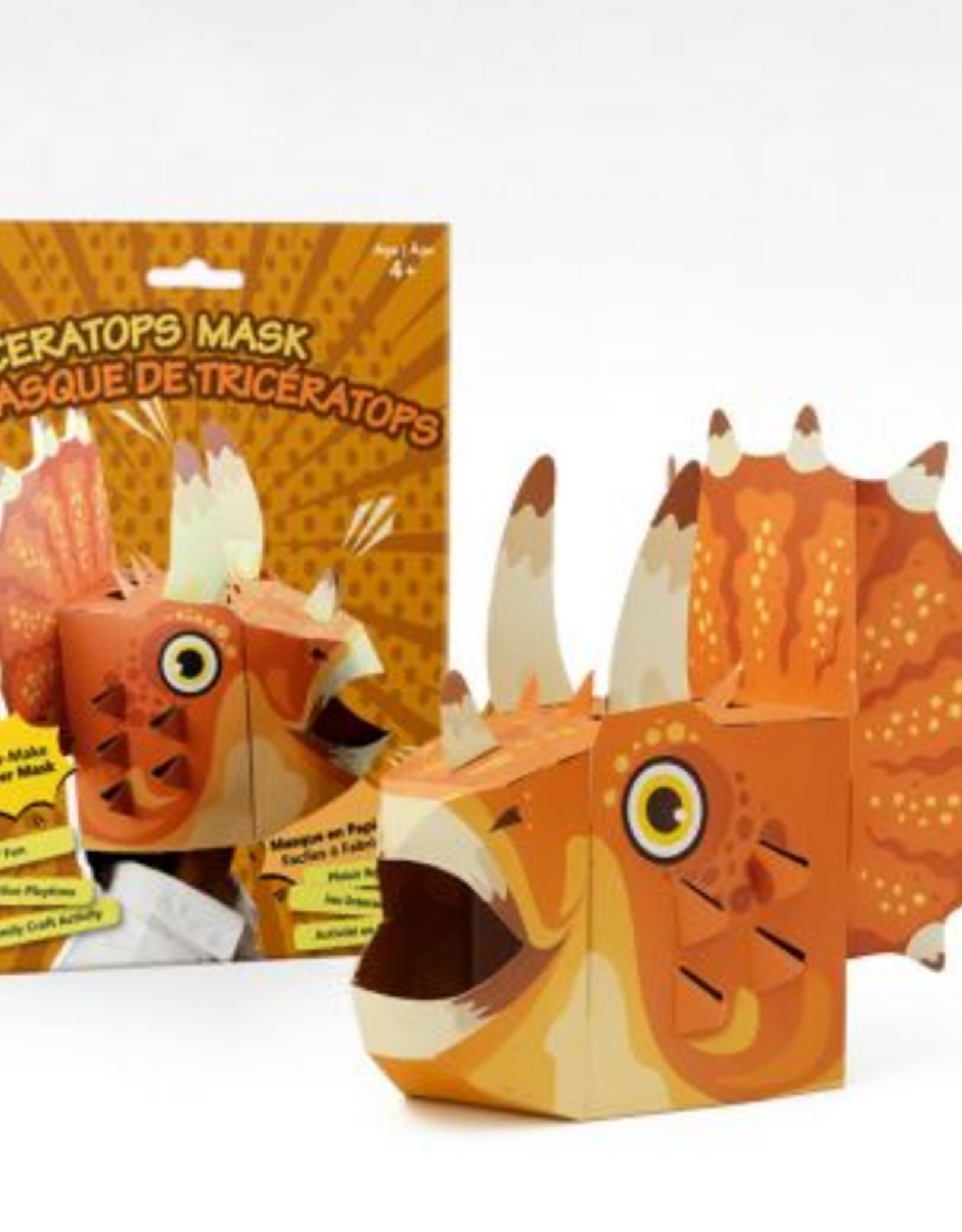 3D Paper Mask 3D Paper Craft Triceratops Mask - Easy DIY Kids Mask Gift