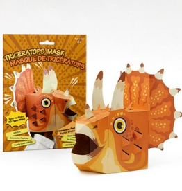 3D Paper Mask 3D Paper Craft Triceratops Mask - Easy DIY Kids Mask Gift