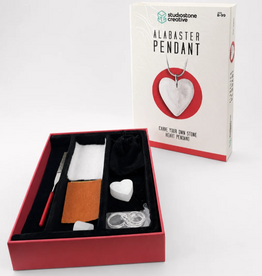 Studiostone Creative Heart Alabaster Pendant Carving Kit