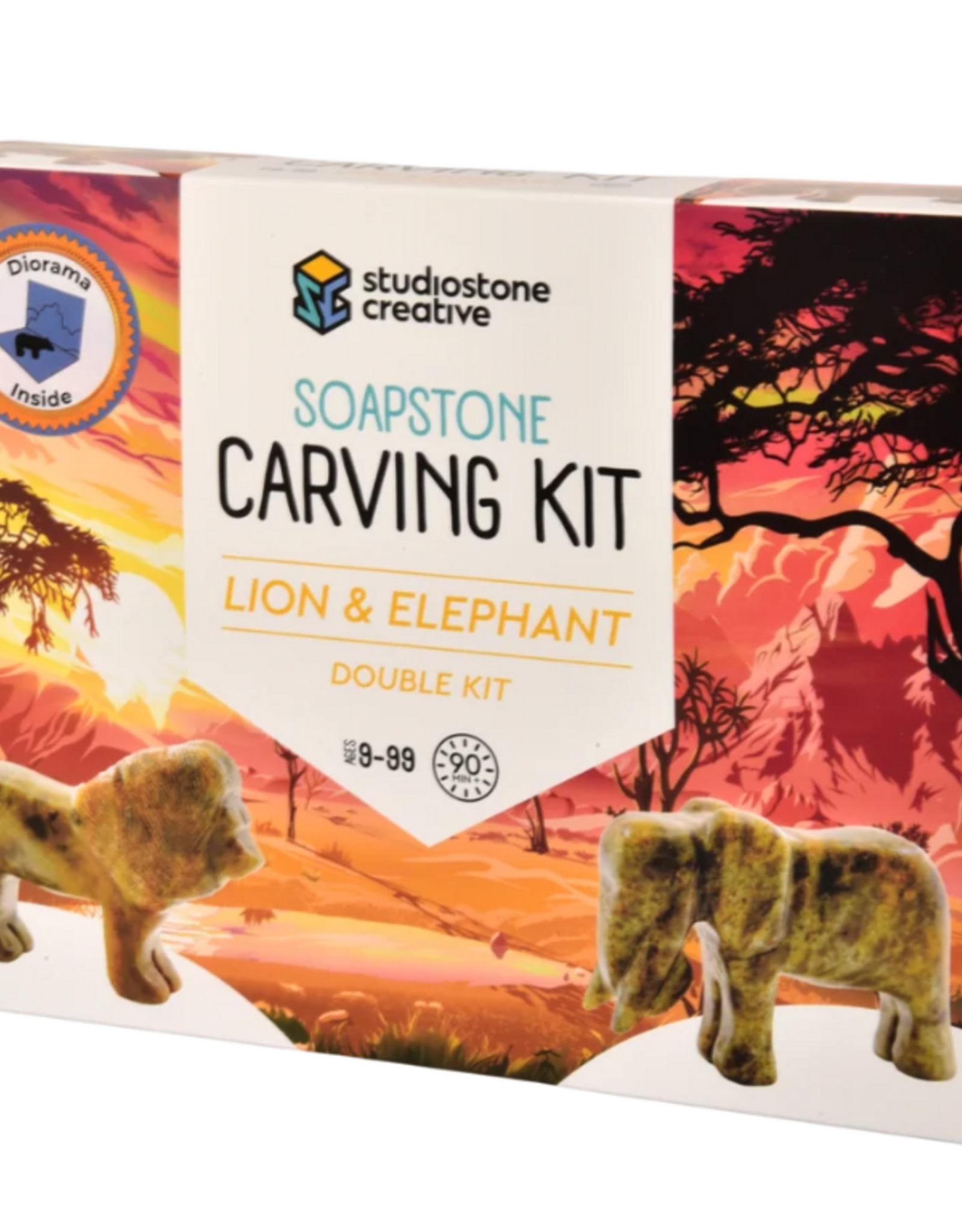 Studiostone Creative Lion & Elephant Soapstone Carving Kit