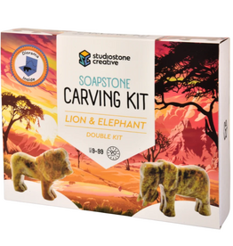 Studiostone Creative Lion & Elephant Soapstone Carving Kit