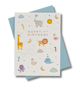 Heyyy Happy 1st Birthday - Sleepy Animals