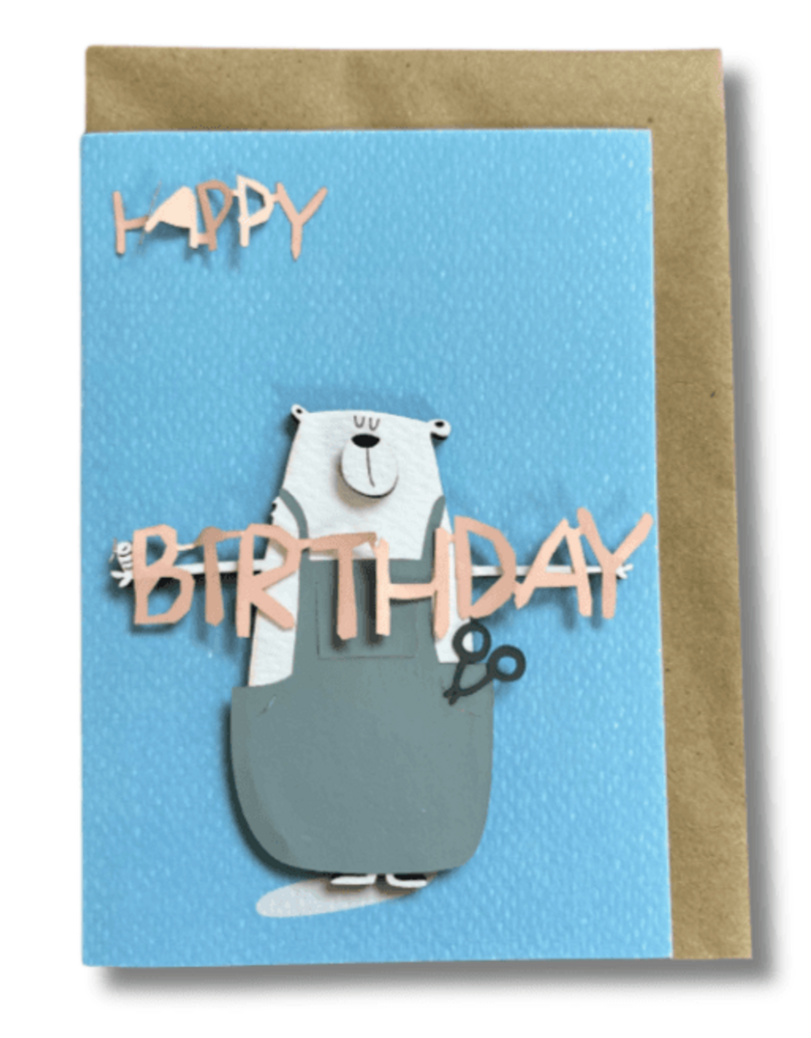 Peskovoi Bear with Scissors - Happy Birthday