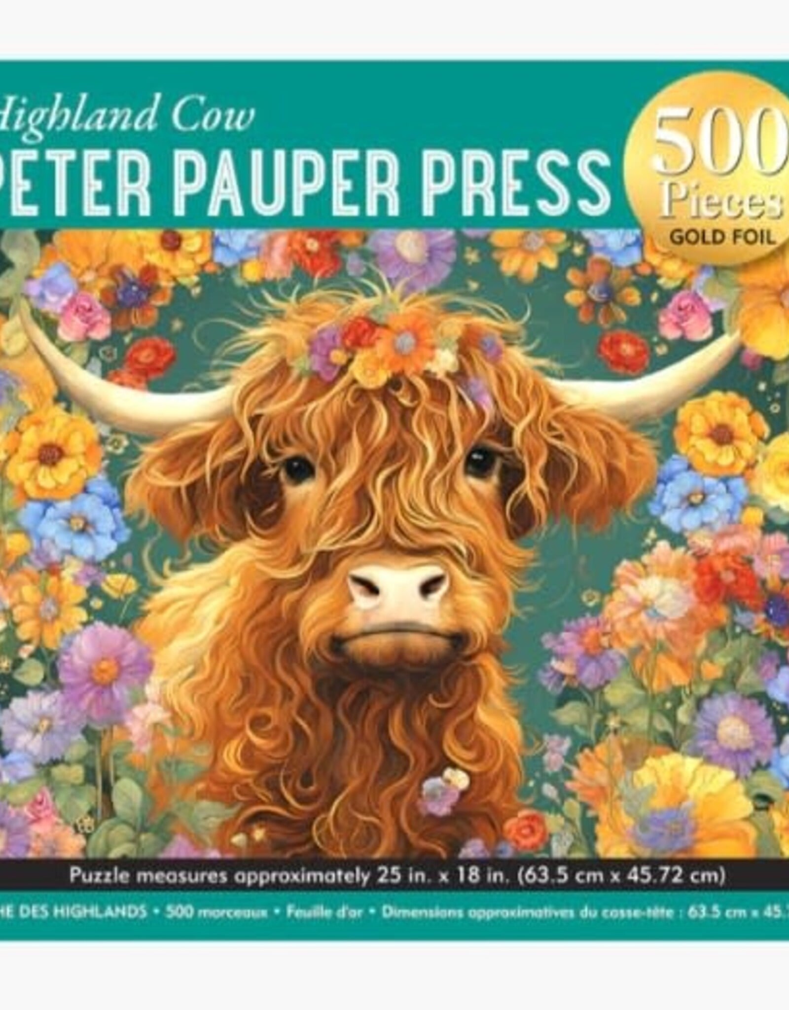Peter Pauper Press Highland Cow 500-Piece Jigsaw Puzzle