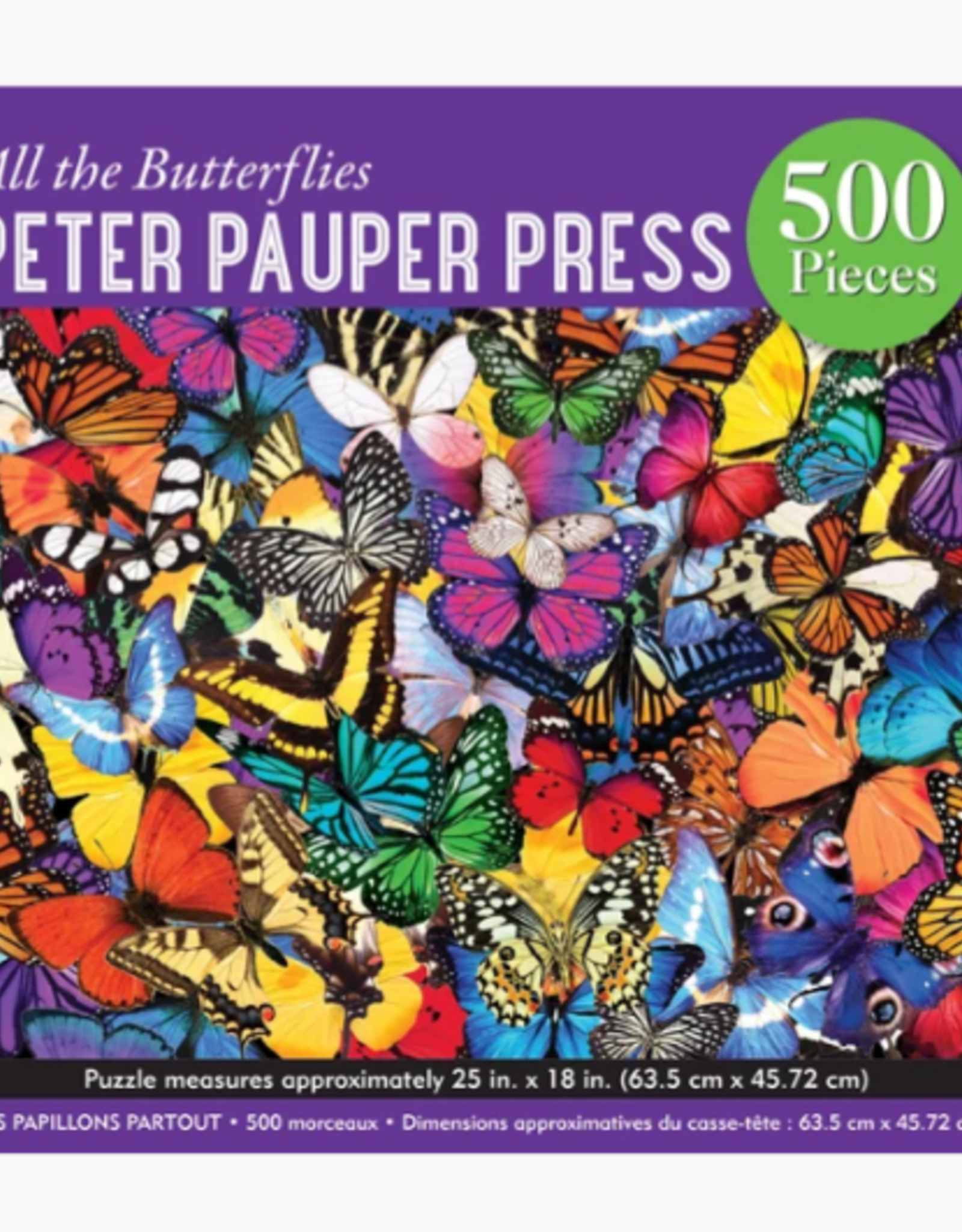 Peter Pauper Press All the Butterflies 500 Piece Jigsaw Puzzle