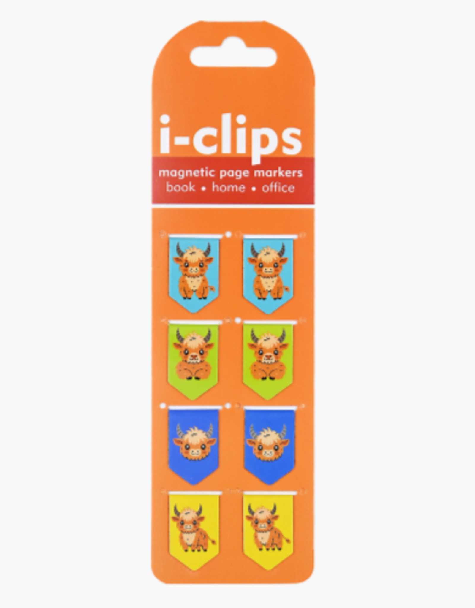 Peter Pauper Press Highland Cows i-clips Magnetic Page Markers