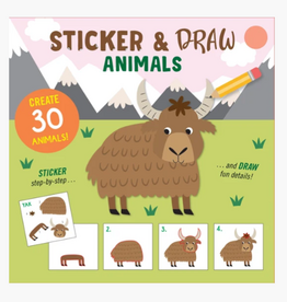 Peter Pauper Press Sticker & Draw Animals (Create 30 Animals!)