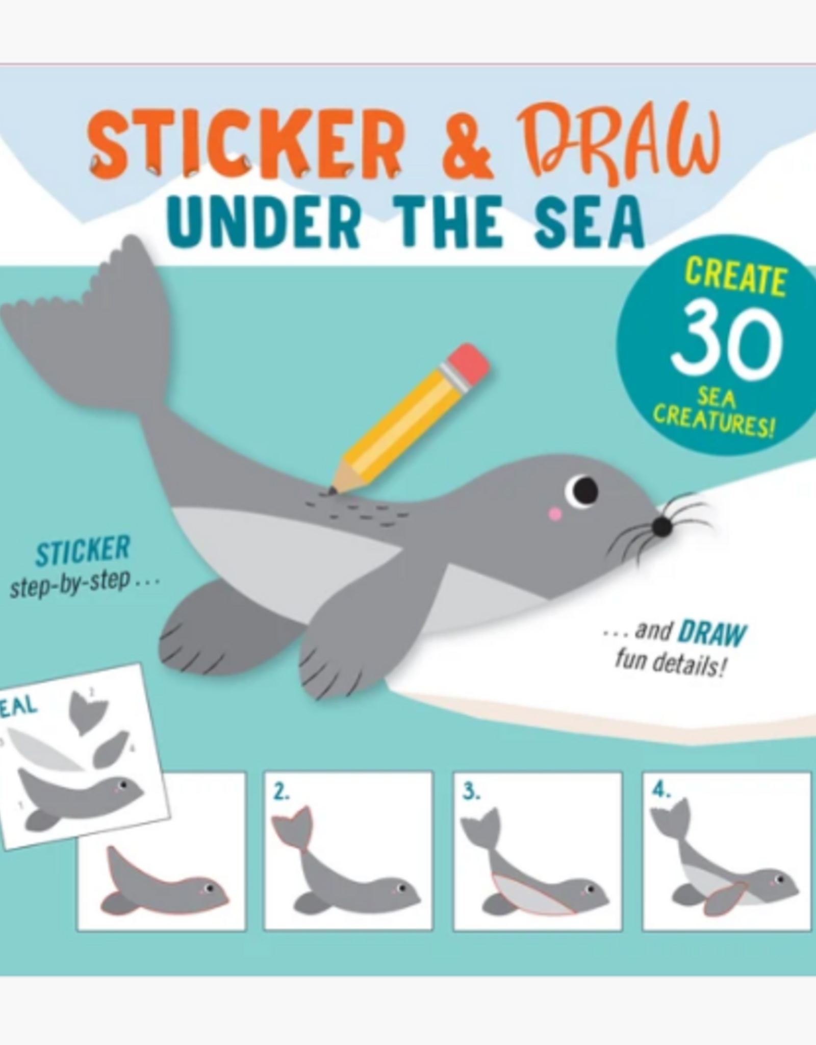 Peter Pauper Press Sticker & Draw Under the Sea (Create 30 Sea Creatures)