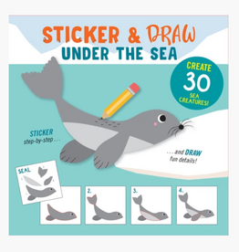 Peter Pauper Press Sticker & Draw Under the Sea (Create 30 Sea Creatures)