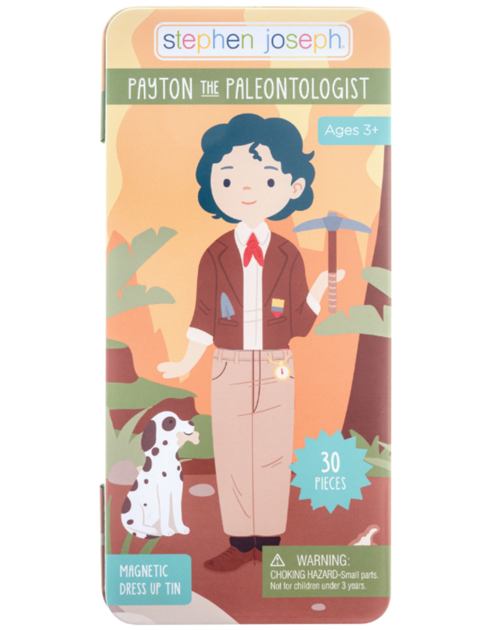 Stephen Joseph TALL TRAVEL TIN MAGNETIC DRESS UP PALEONTOLOGIST