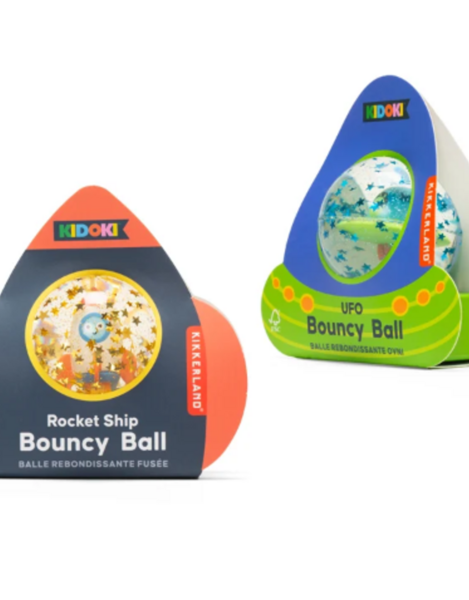 Kikkerland KIDOKI ROCKET SHIP & UFO BOUNCY BALLS Asst.
