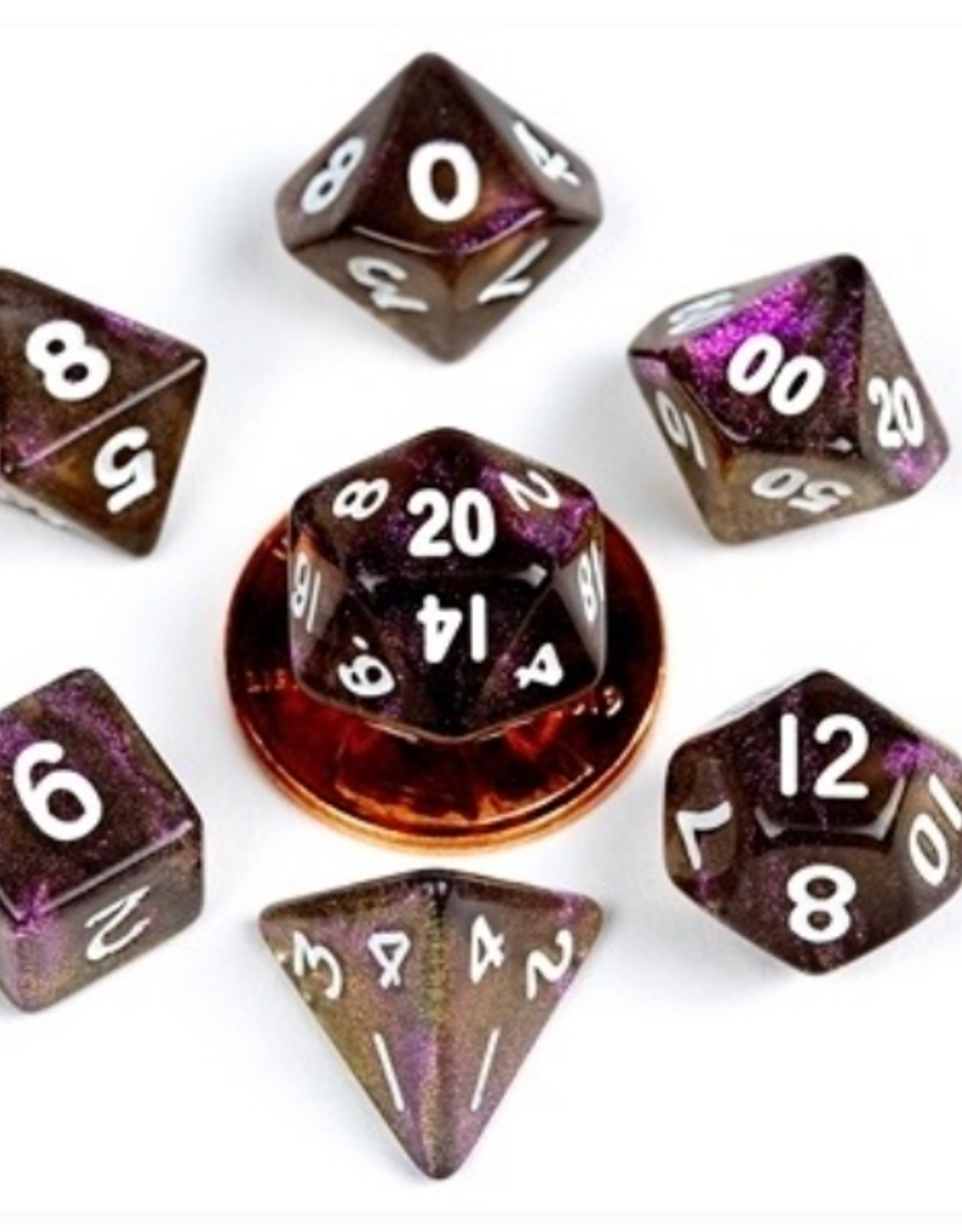 Dice - 7pc 10mm Acrylic Mini Stardust Supervolcano