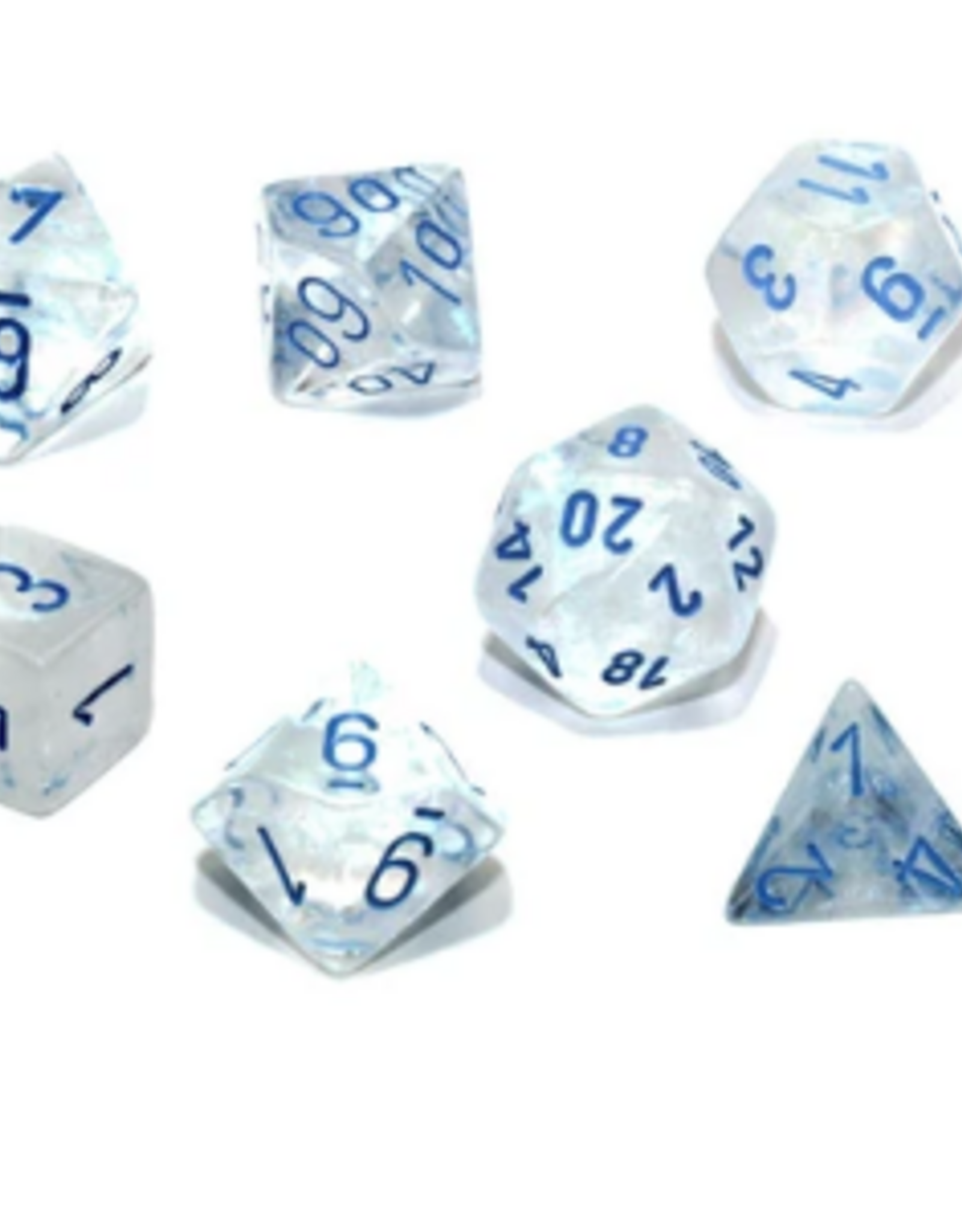 Chessex Dice 7pc - Borealis- Icicle/Light Blue Luminary