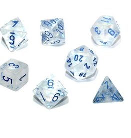 Chessex Dice 7pc - Borealis- Icicle/Light Blue Luminary