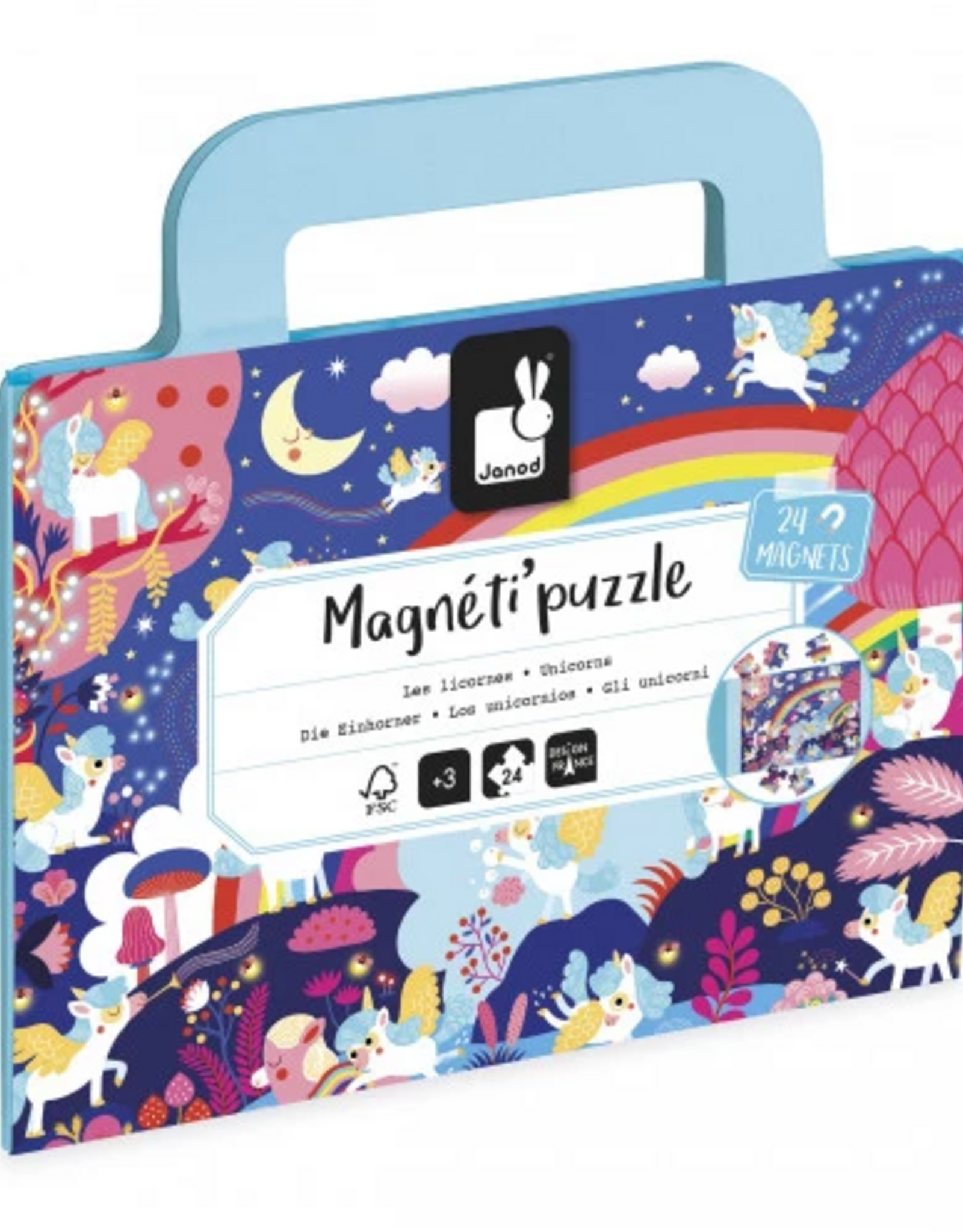 Janod MAGNETI'PUZZLES - UNICORNS - 24 PIECES