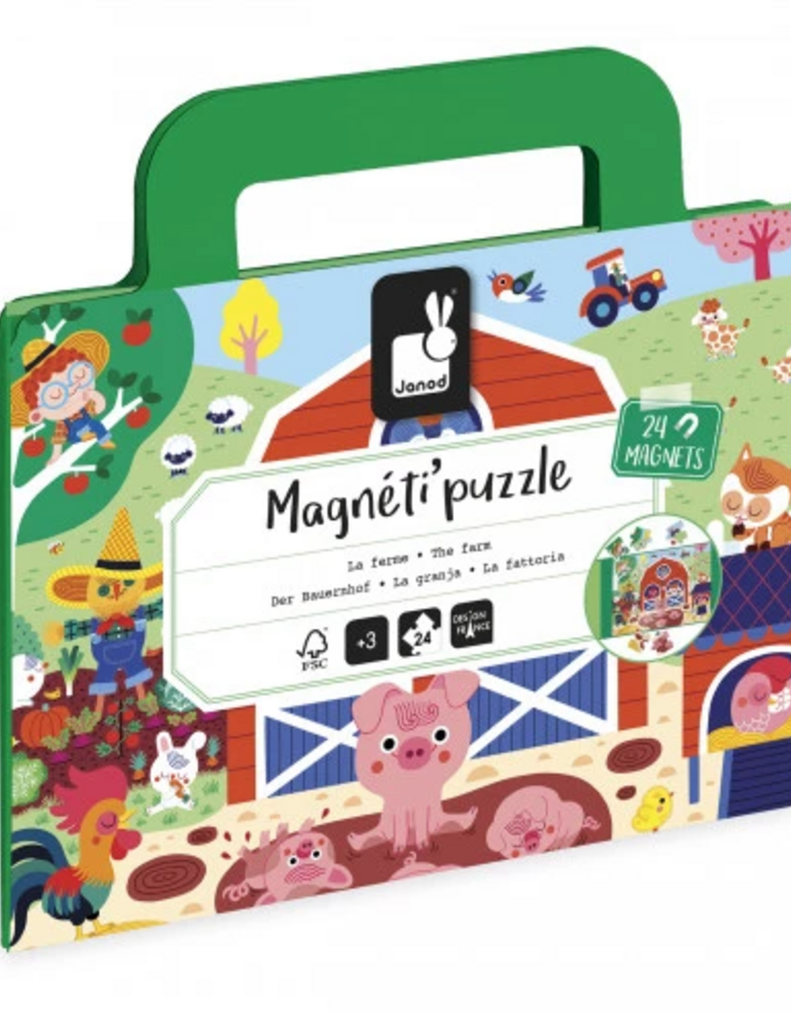 Janod MAGNETI'PUZZLES - FARM - 24 PIECES