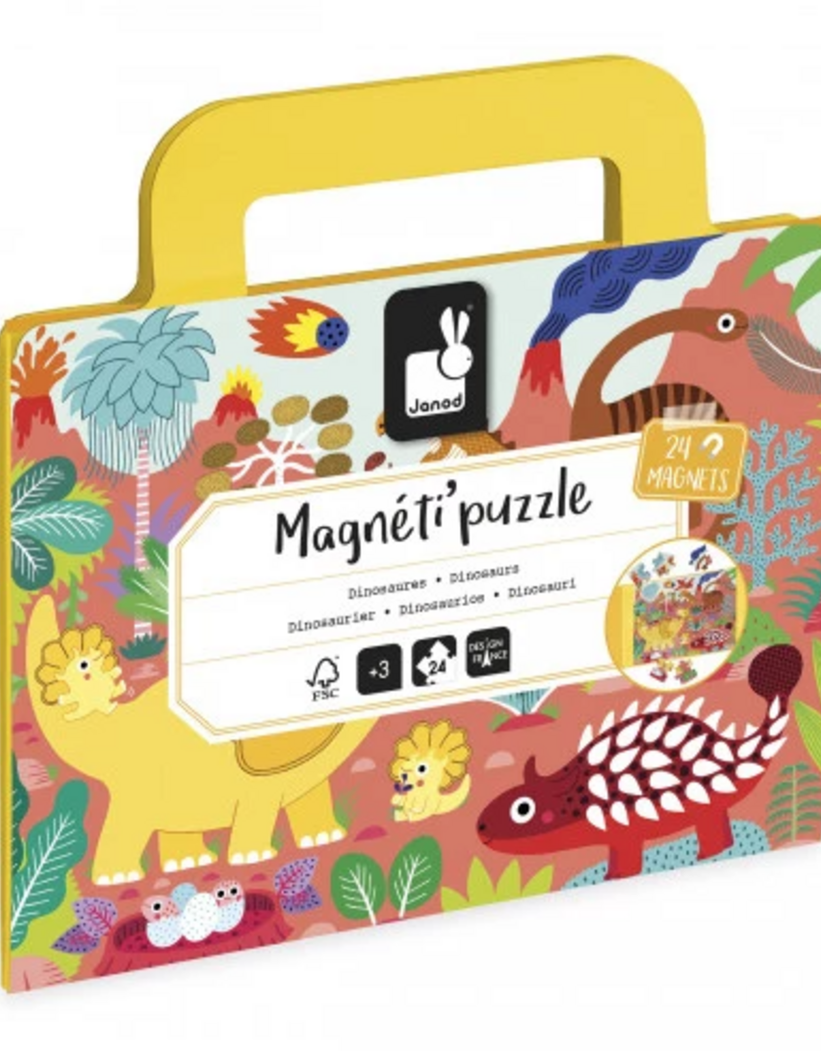 Janod MAGNETI'PUZZLES - DINO - 24 PIECES