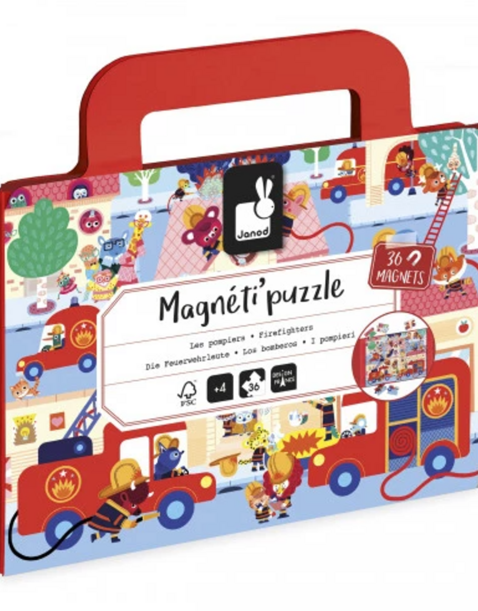 Janod MAGNETI'PUZZLES - FIREFIGHTERS 36 PIECES