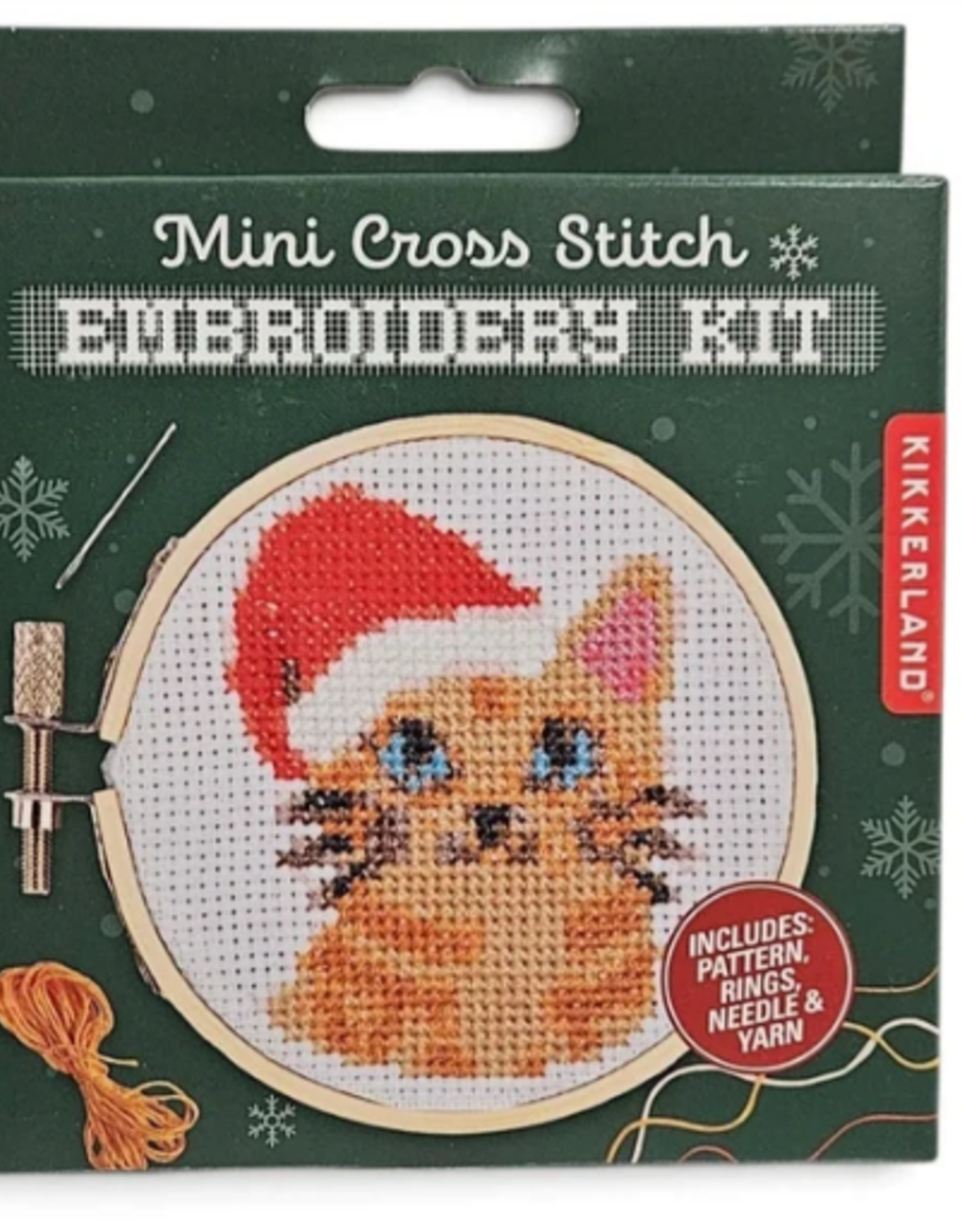 Kikkerland SANTA CAT MINI CROSS STITCH