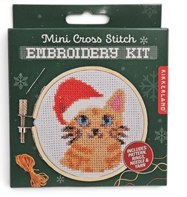 Kikkerland SANTA CAT MINI CROSS STITCH