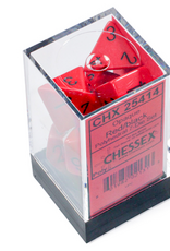 Chessex Dice - 7pc Opaque - Black & Red Polyhedral