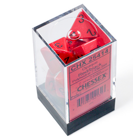 Chessex Dice - 7pc Opaque - Black & Red Polyhedral
