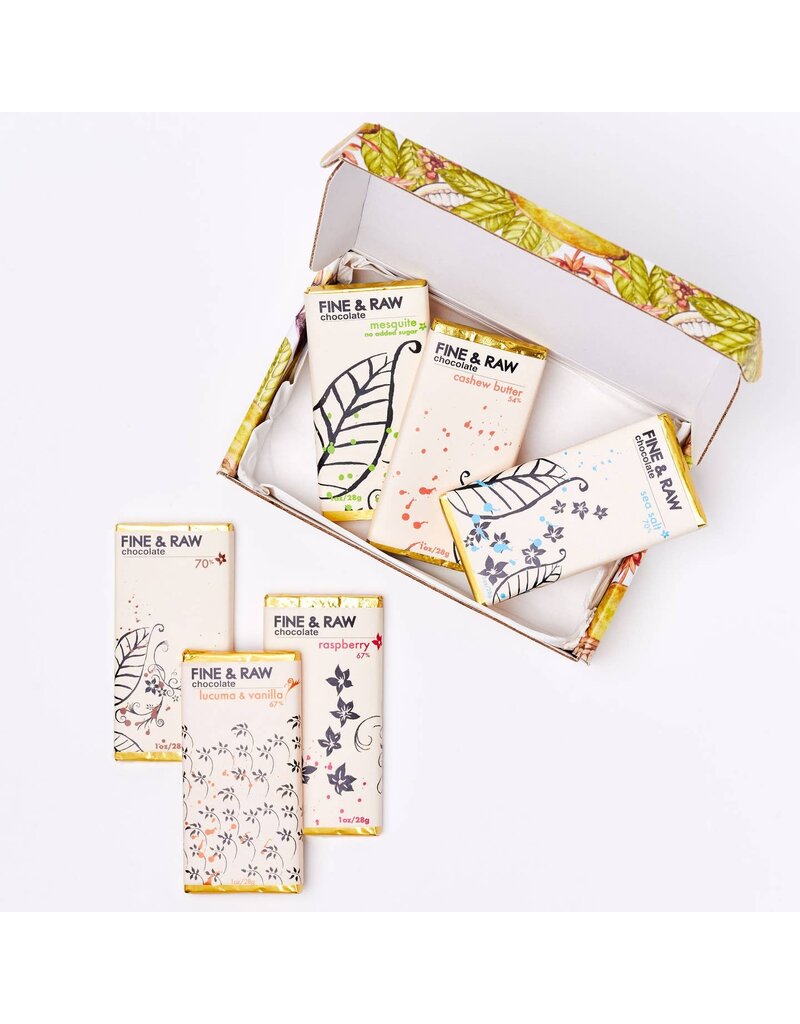 Fine & Raw Chocolate  - 6 Bar Gift Set, 1oz ea.