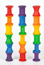 Grapat Rainbow Stacking Spools, 18  pc.