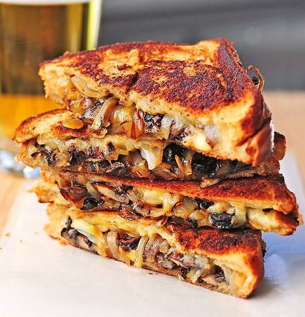French Onion Grilled Cheese with Caramelized Balsamic Onions
