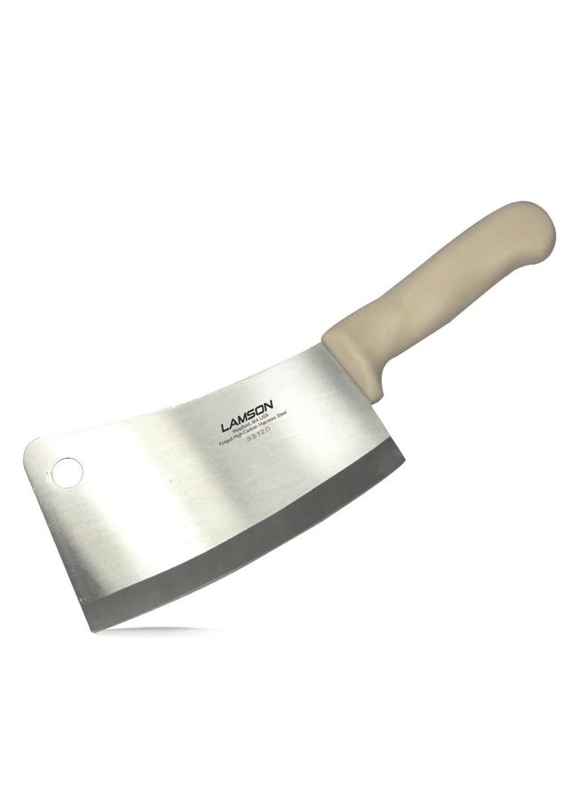 7.25" Meat Cleaver, White PolyPro Handle