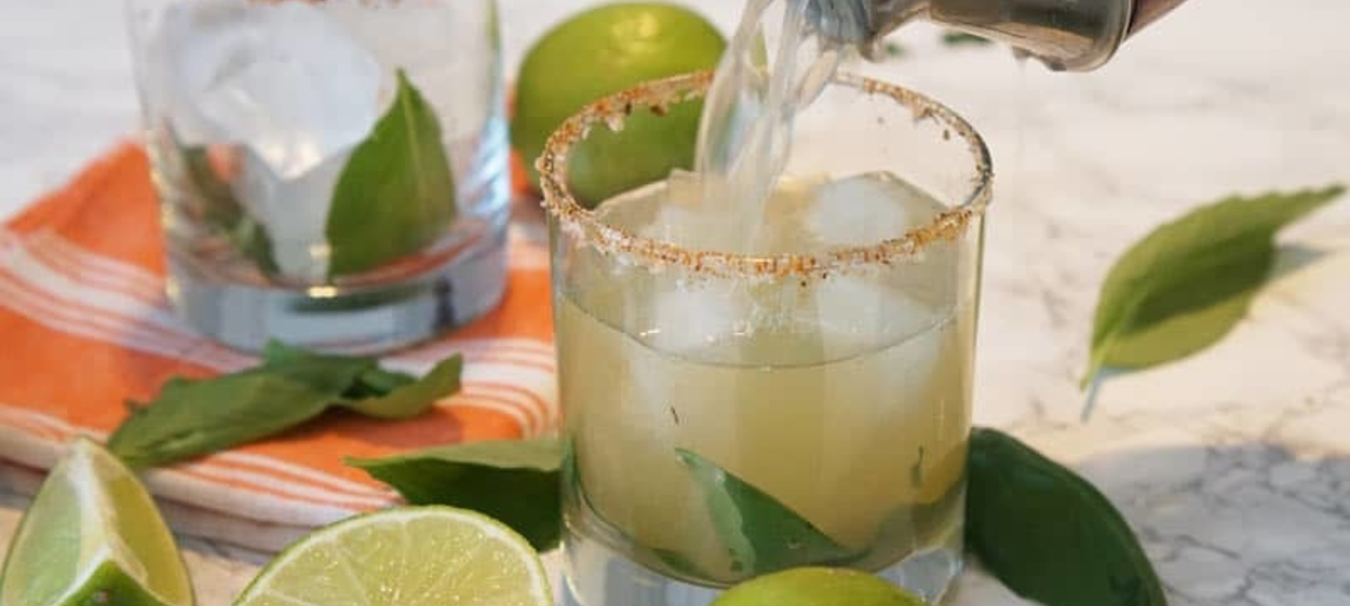 Smoky Basil Oaxacan Mezcal Cocktail