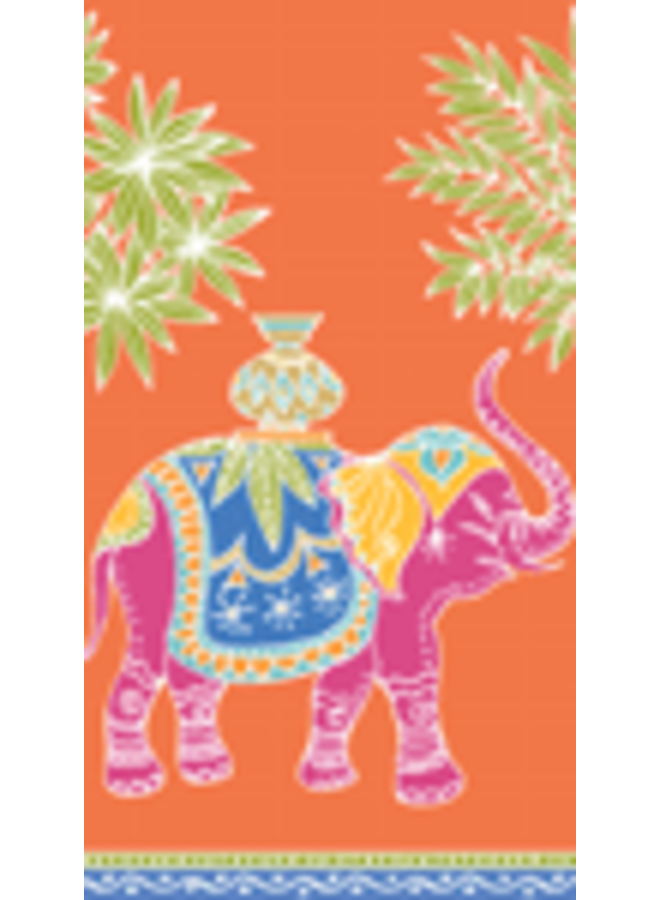 Royal Elephant Paper Guest Towel Napkins in Orange - 15 Per Package