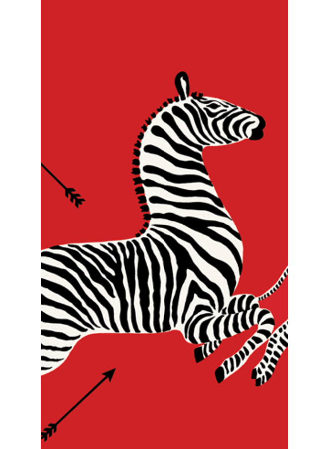 Zebras Paper Guest Towel Napkins in Red - 15 Per Package
