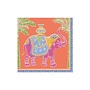 Royal Elephant Paper Cocktail Napkins in Orange - 20 Per Package