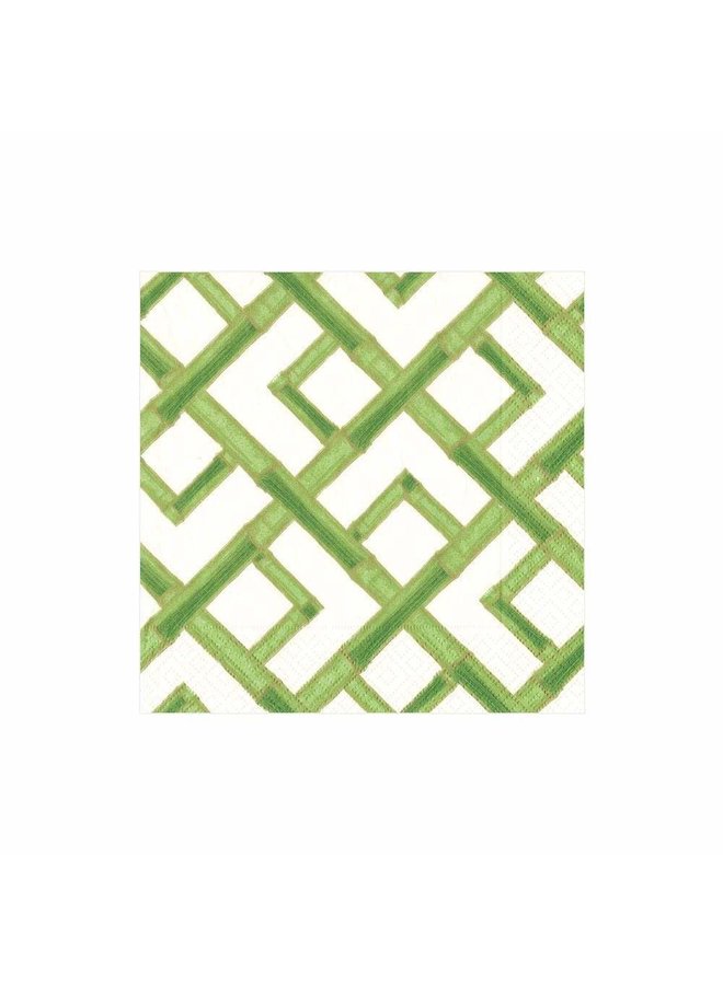 Bamboo Paper Cocktail Napkins in Green - 20 Per Package