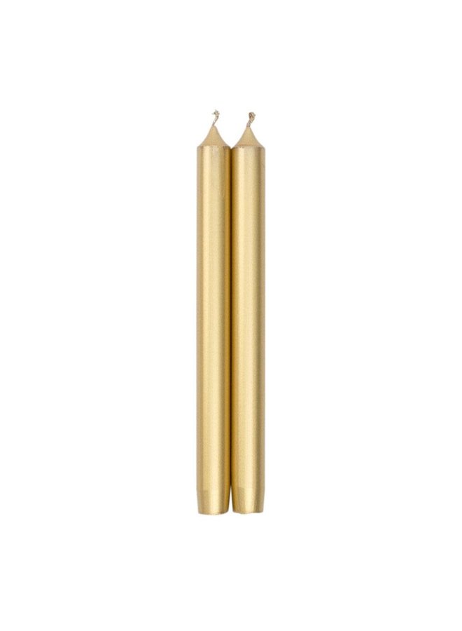 Straight Taper 10" Candles in Gold - 2 Candles Per Package