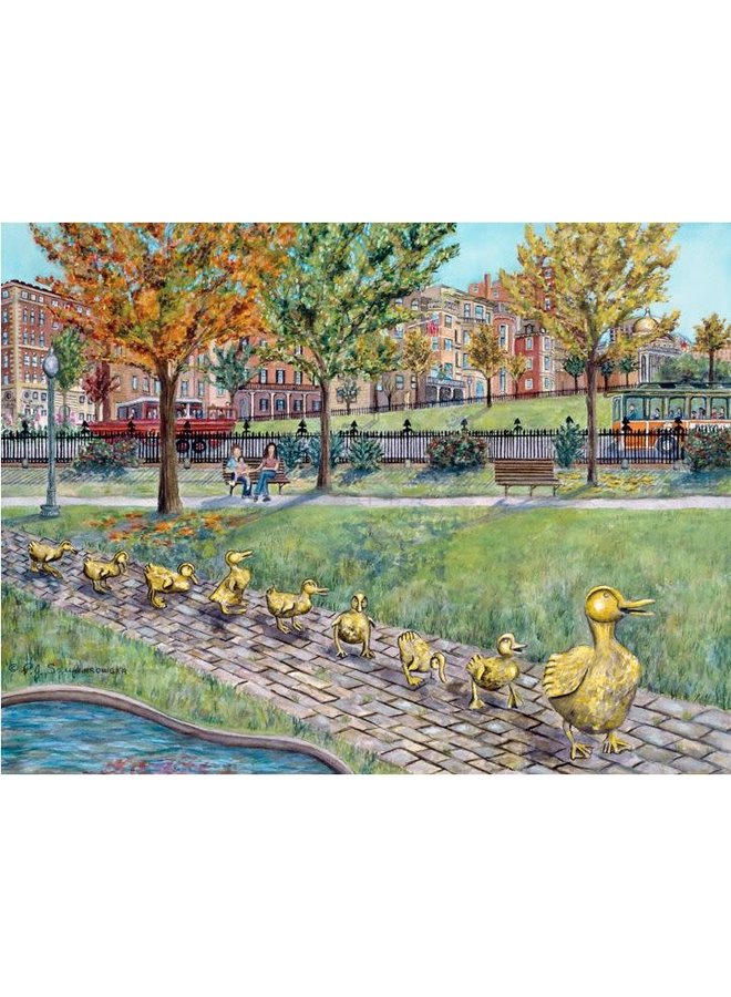 Boston Public Garden "Ducklings" Matted Print 8x10